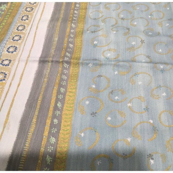 Designers Guild England Qamis Fabric Light Blue Gold Green 50 “ x 54 “ - Picture 10 of 10